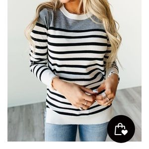 ❌SOLD❌Ampersand Avenue Striped Sweater NWOT